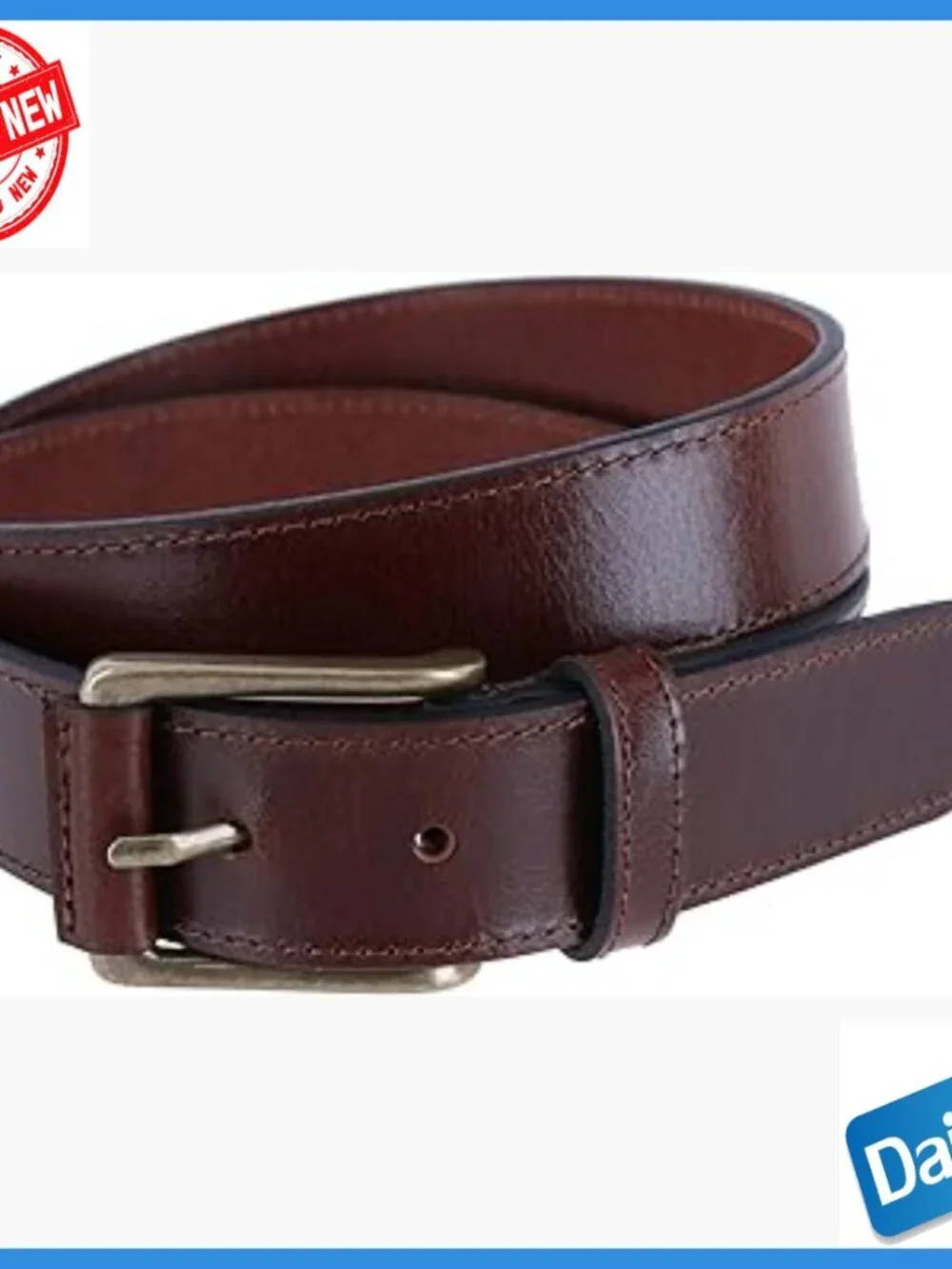 Men's Genuine Leather Casual Belt 35mm Wide Size 36